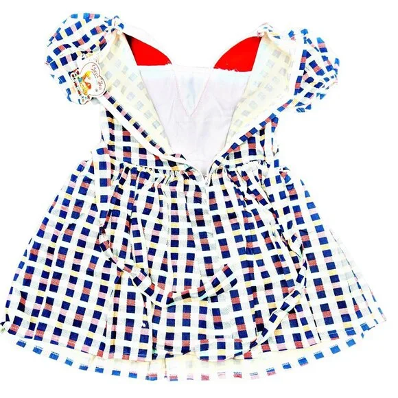 ShenShen VINTAGE Girl’s Fit & Flare Dress Embroidered Peter Pan Neck Velvet Vest
